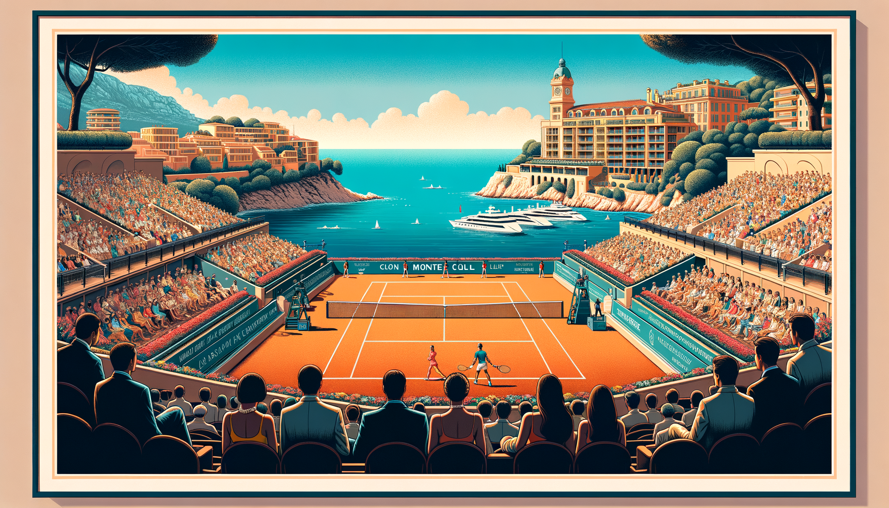 Rolex Masters Monte-Carlo tennis courts vue mer Méditerranée